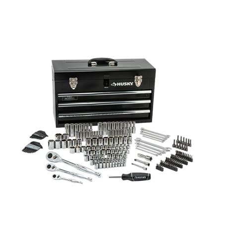 husky mechanics tool set in metal box 200 piece|husky mechanics tool set clearance.